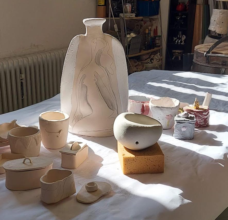 MainKreativRaum3 Handgetöpferte Keramikstücke wie Vasen, Schalen und Dosen aus dem Atelier MainKreativRaum
